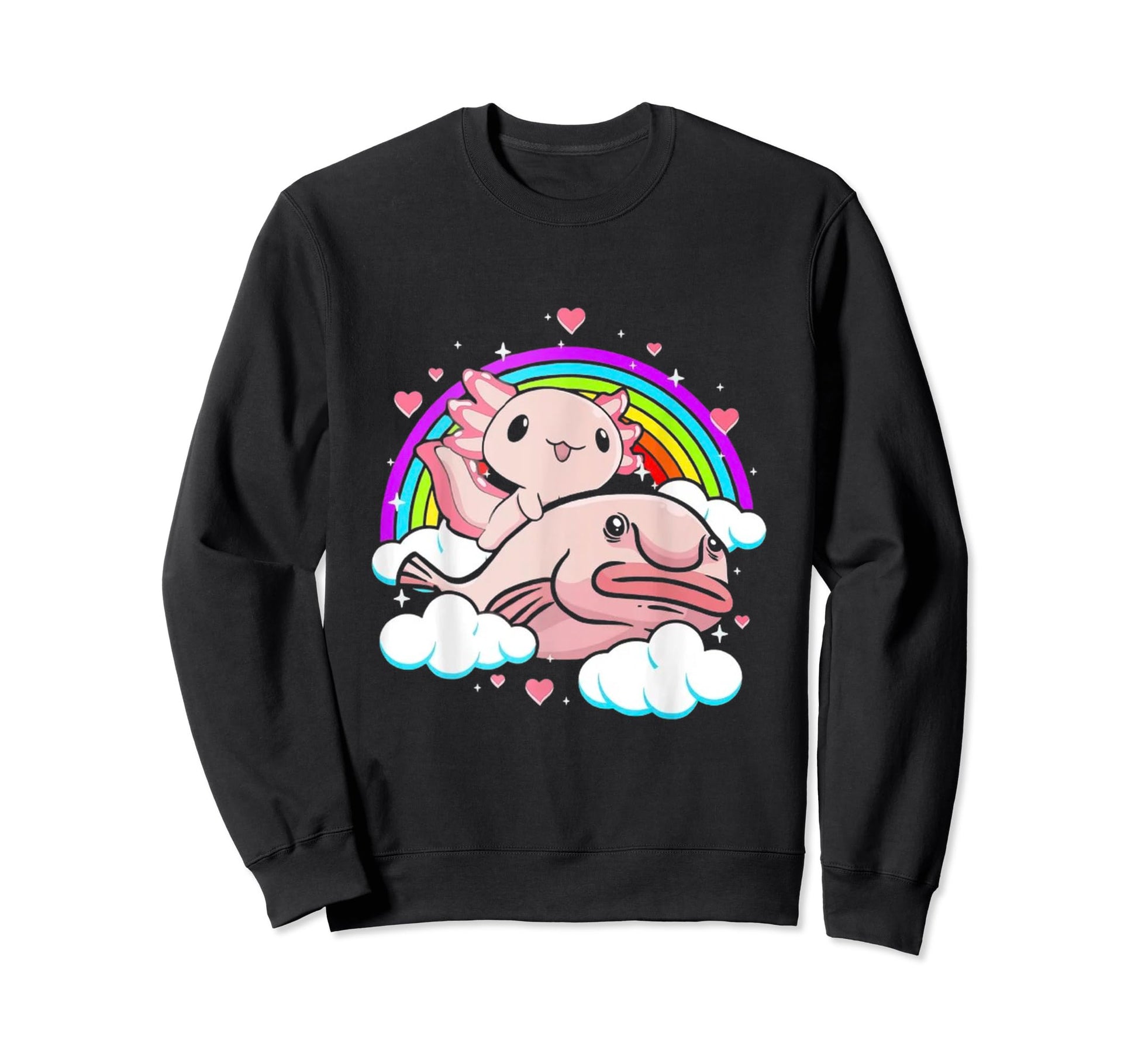 80S 90S Axolotl Rainbow Axolotl Sweatshirt - Minimalist Print Unisex - T-Shirt, Sweatshirt, Hoodie