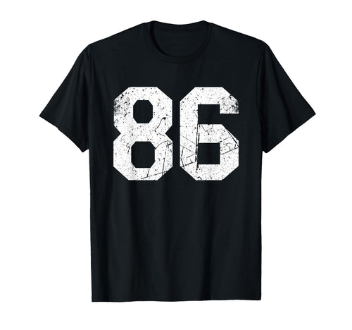 Number 86 White Varsity Number T-Shirt - Custom Art Print for Adults - T-Shirt, Sweatshirt, Hoodie