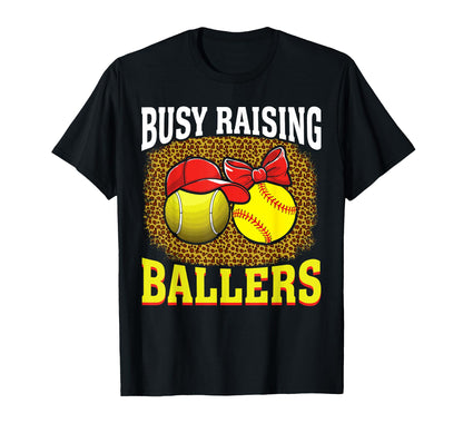 Busy Raising Ballers Tennis T-Shirt - Casual Everyday Wear for Adults - T-Shirt, Sweatshirt, Hoodie