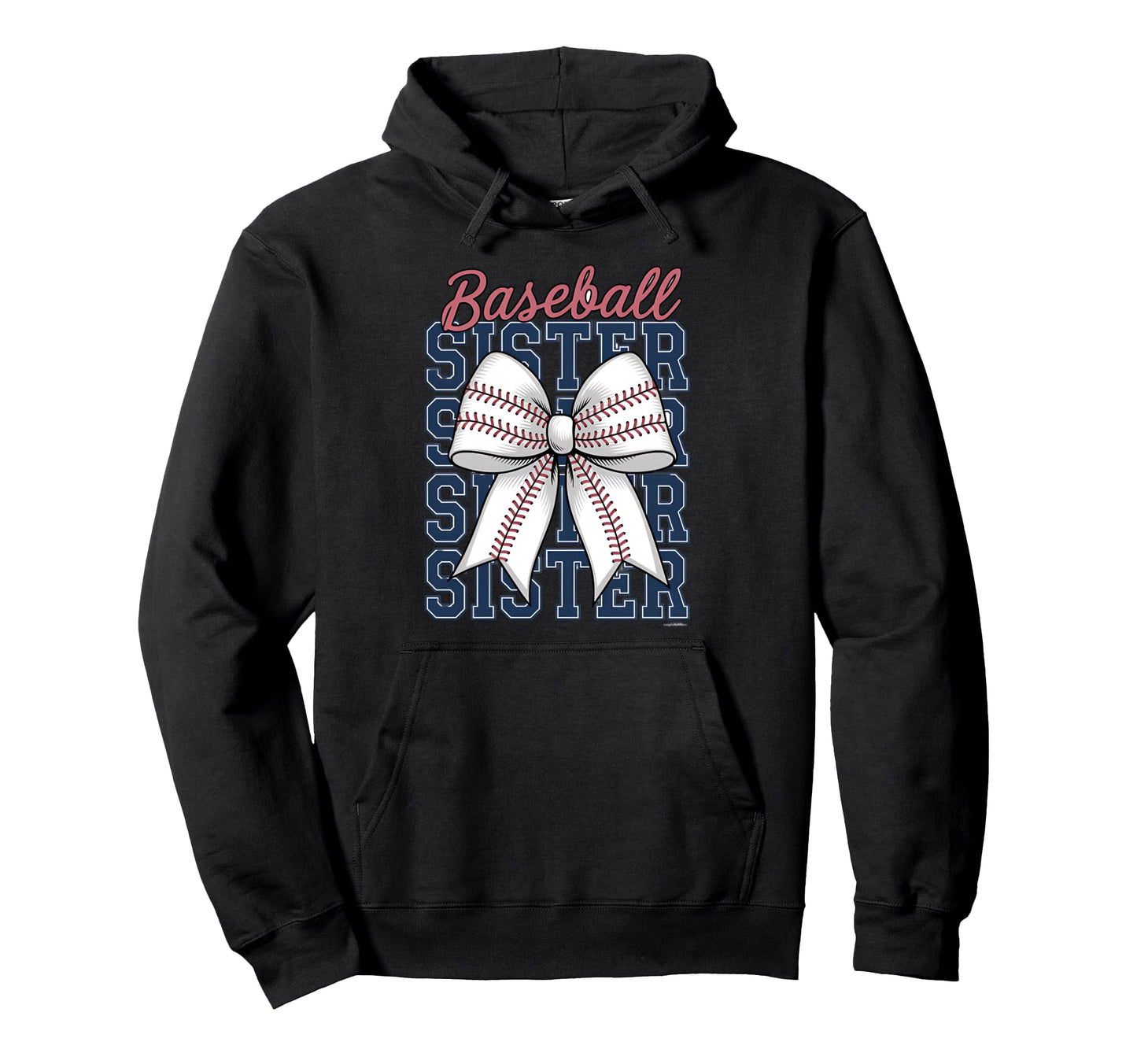 Baseball Sister Coquette Bow Hoodie - Trendy Graphic Unisex - T-Shirt, Sweatshirt, Hoodie