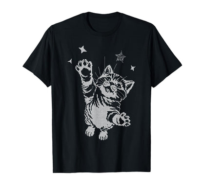 Y2K Cat Jumping Stars Silly 90S 2000S Grunge T-Shirt - Graphic Print Unisex - T-Shirt, Sweatshirt, Hoodie