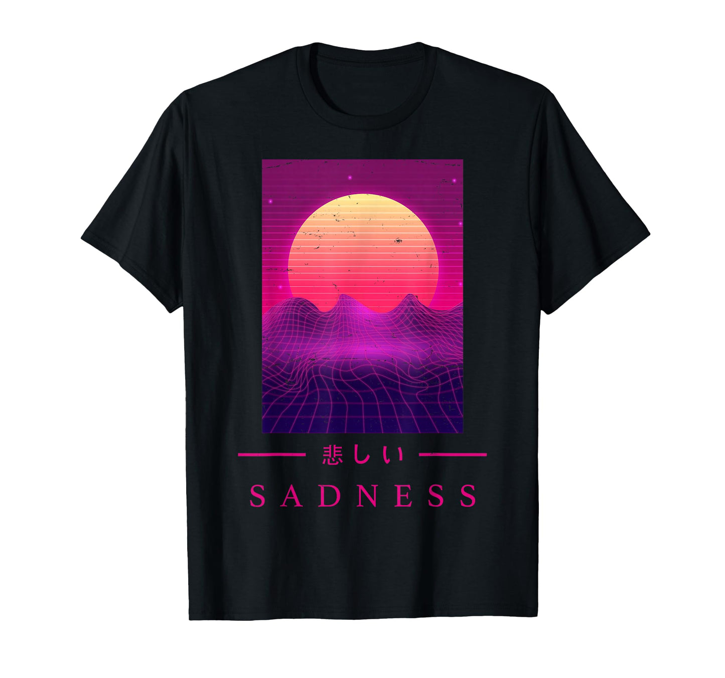 Retrowave Sad Japanese Art Aesthetic T-Shirt - Custom Art Print Men Women - T-Shirt, Sweatshirt, Hoodie