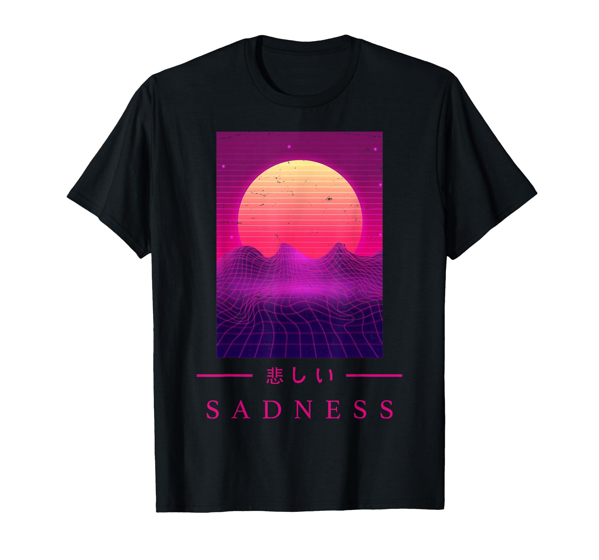 Retrowave Sad Japanese Art Aesthetic T-Shirt - Custom Art Print Men Women - T-Shirt, Sweatshirt, Hoodie