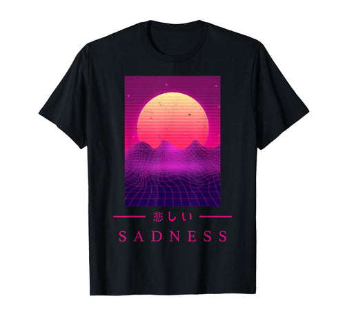 Retrowave Sad Japanese Art Aesthetic T-Shirt - Custom Art Print Men Women - T-Shirt, Sweatshirt, Hoodie