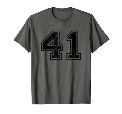 Number 41 Varsity Distressed Sport T-Shirt - Novelty Apparel Men Women - T-Shirt, Sweatshirt, Hoodie