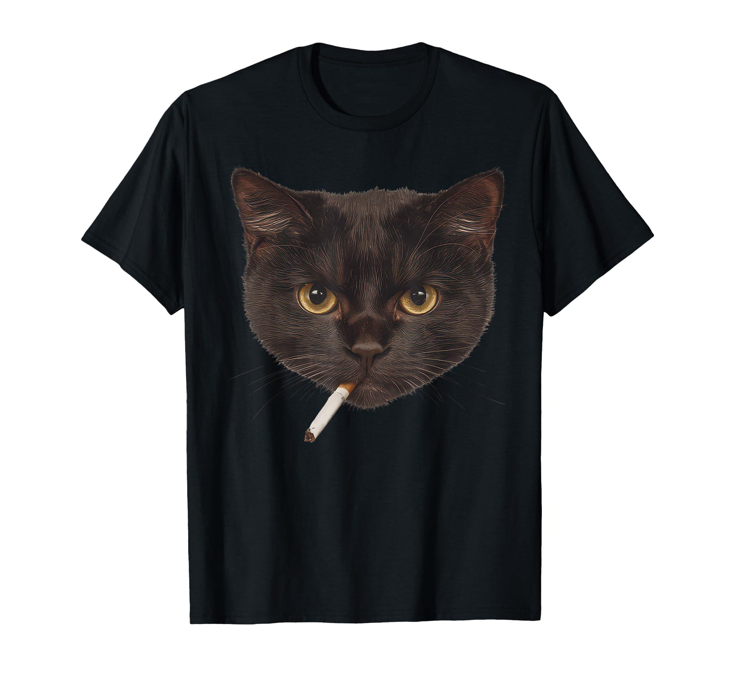 Smoking Cat Y2K Black Cat 90S Grunge T-Shirt - Minimalist Print Unisex - T-Shirt, Sweatshirt, Hoodie