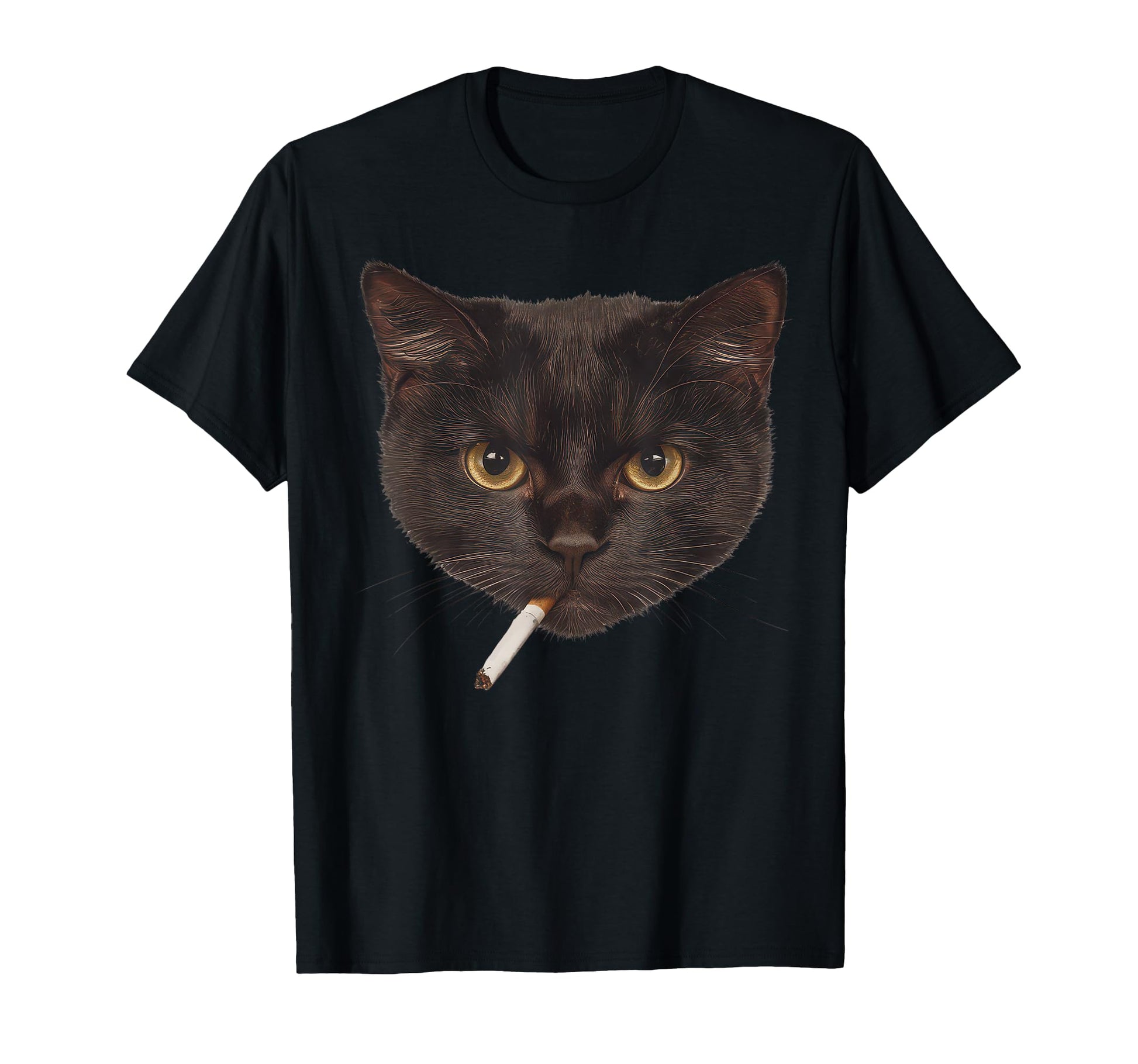 Smoking Cat Y2K Black Cat 90S Grunge T-Shirt - Minimalist Print Unisex - T-Shirt, Sweatshirt, Hoodie