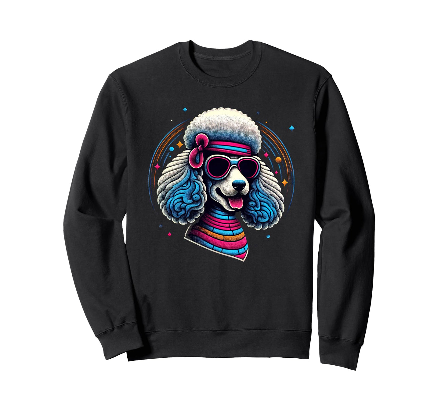 Fun Disco Poodle Groovy Poodle Dog Sweatshirt - Novelty Apparel Men Women - T-Shirt, Sweatshirt, Hoodie