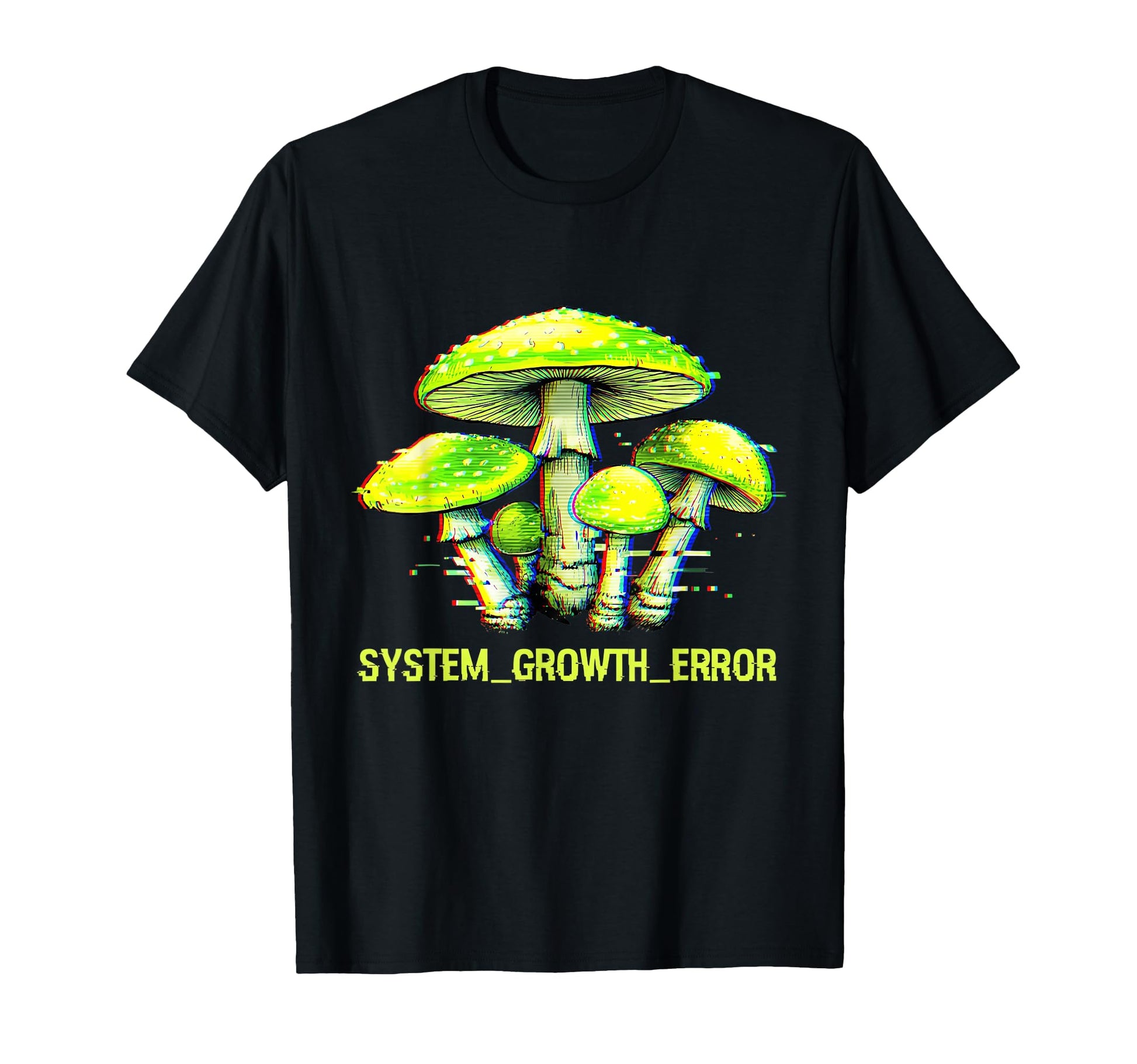Glitch Mushroom Trippy Nature Aesthetic T-Shirt - Graphic Print Men Women - T-Shirt, Sweatshirt, Hoodie