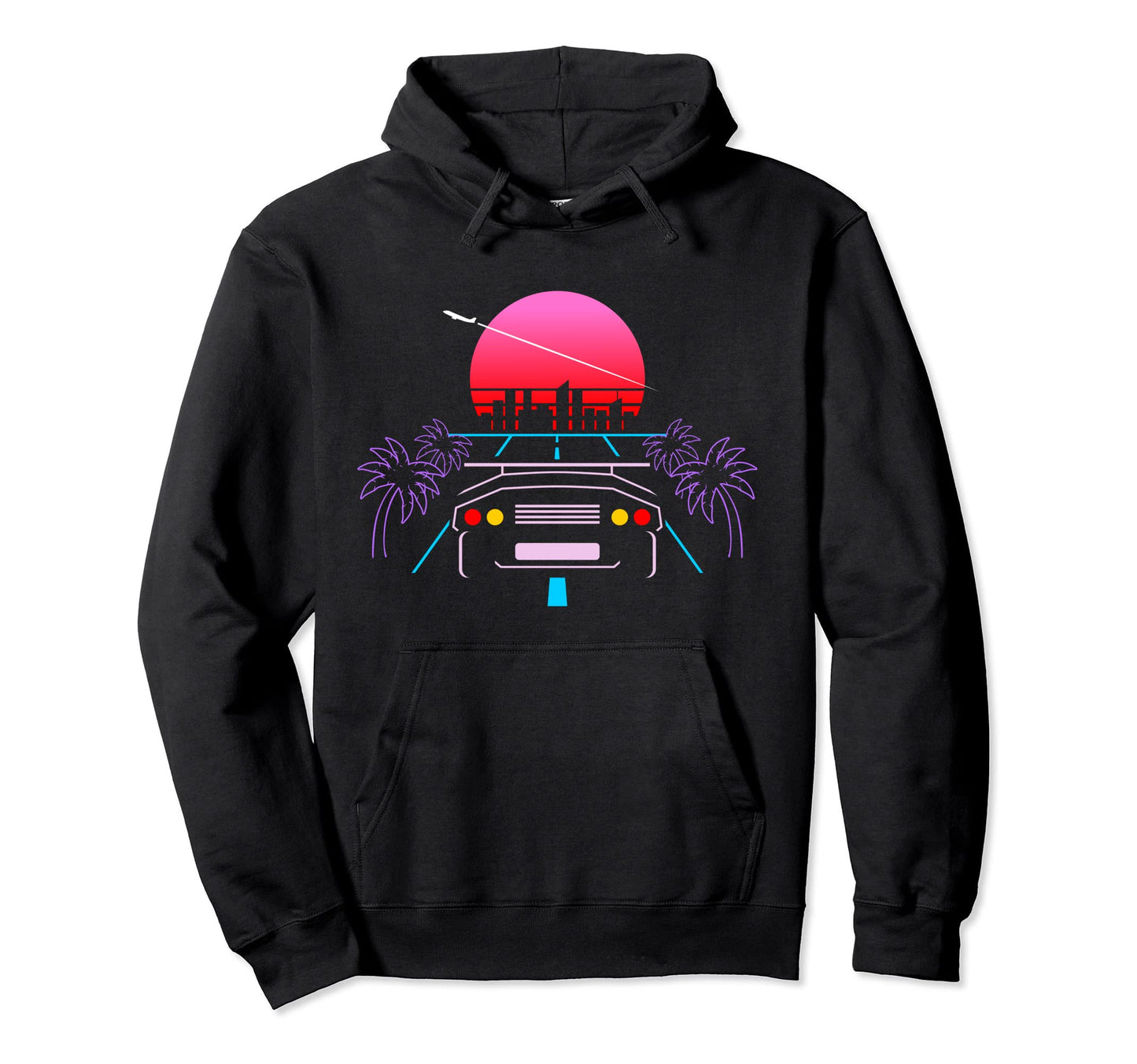 Car Sunset Vaporwave Japanese Hoodie - Custom Art Print for Adults - T-Shirt, Sweatshirt, Hoodie