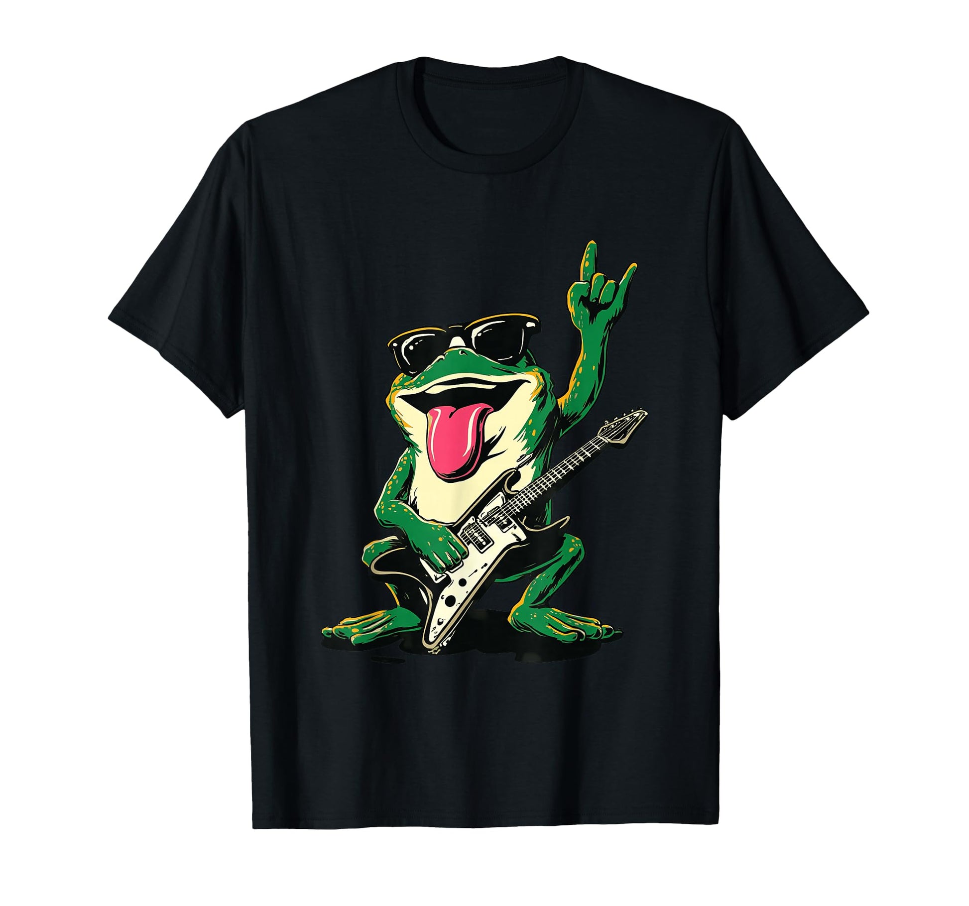 Funny Rock Frog Guitar Player Cartoon T-Shirt - Trendy Graphic Men Women - T-Shirt, Sweatshirt, Hoodie