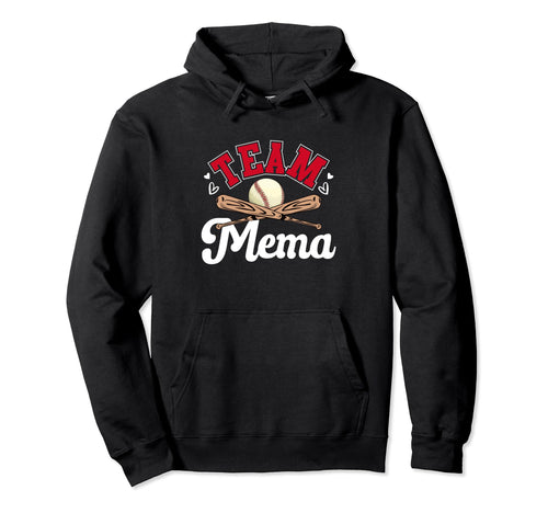 Team Mema Mothers Day Baseball Softball Hoodie - Graphic Print for Adults - T-Shirt, Sweatshirt, Hoodie