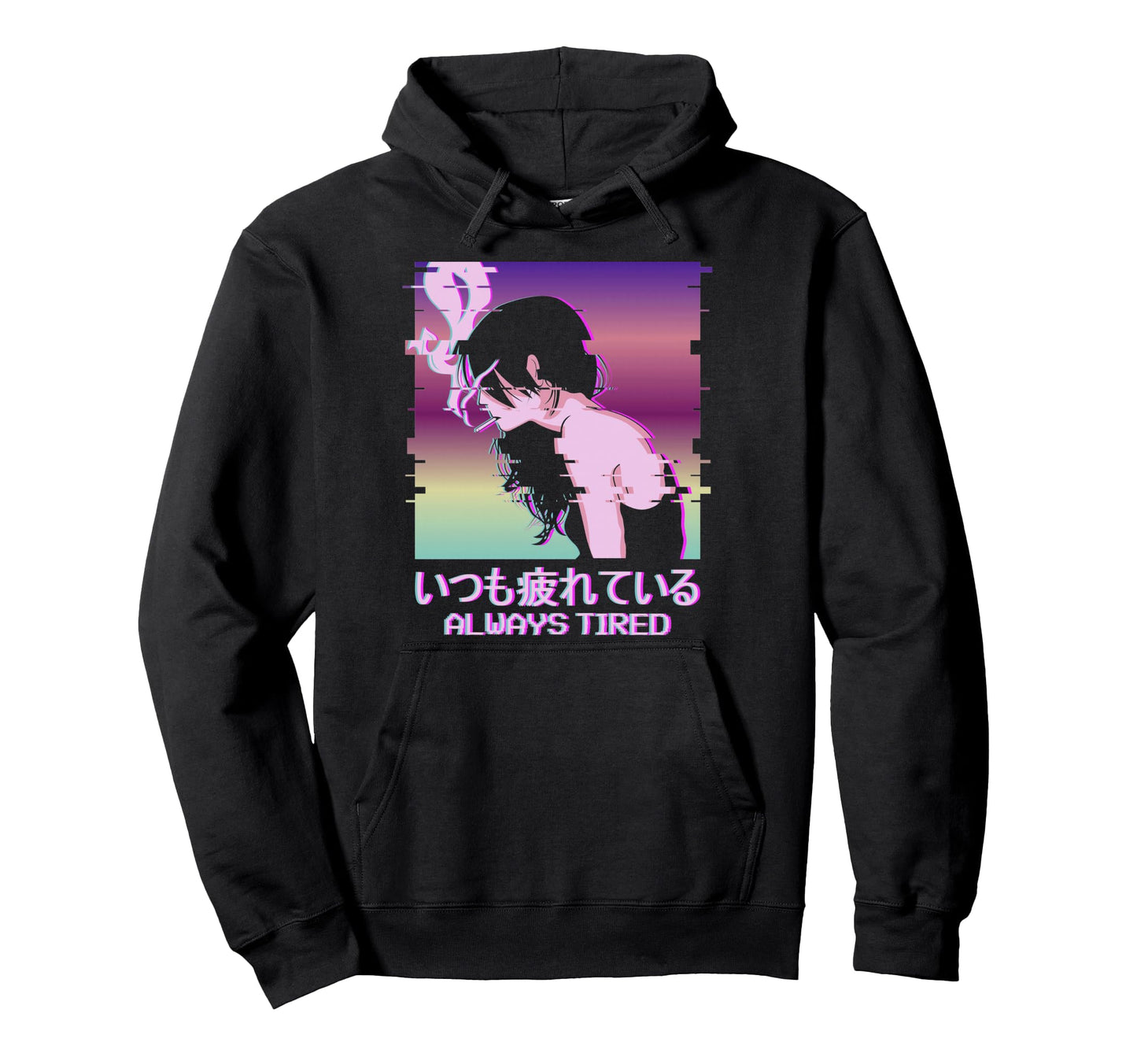 Always Tired Japan Vaporwave Old Indie Hoodie - Custom Art Print Unisex - T-Shirt, Sweatshirt, Hoodie