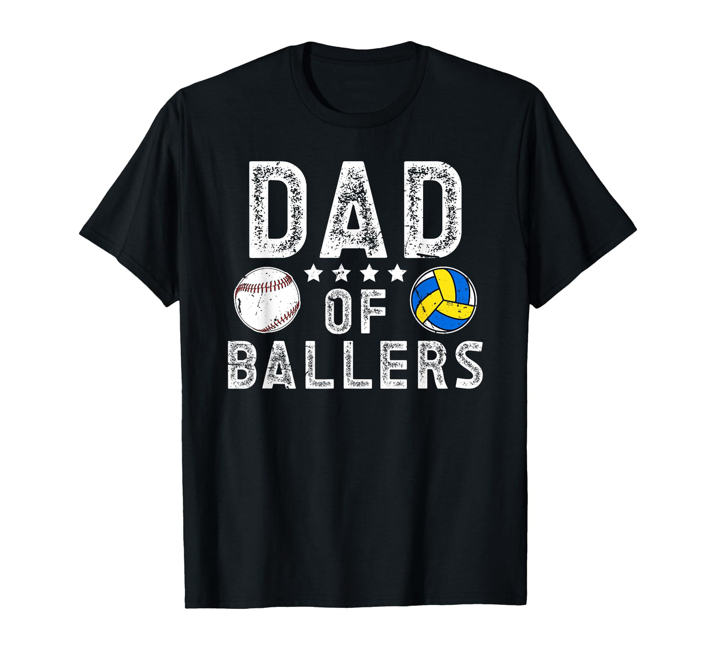 Dad Ballers Baseball Volleyball Dad T-Shirt - Fun Novelty Design for Adults - T-Shirt, Sweatshirt, Hoodie