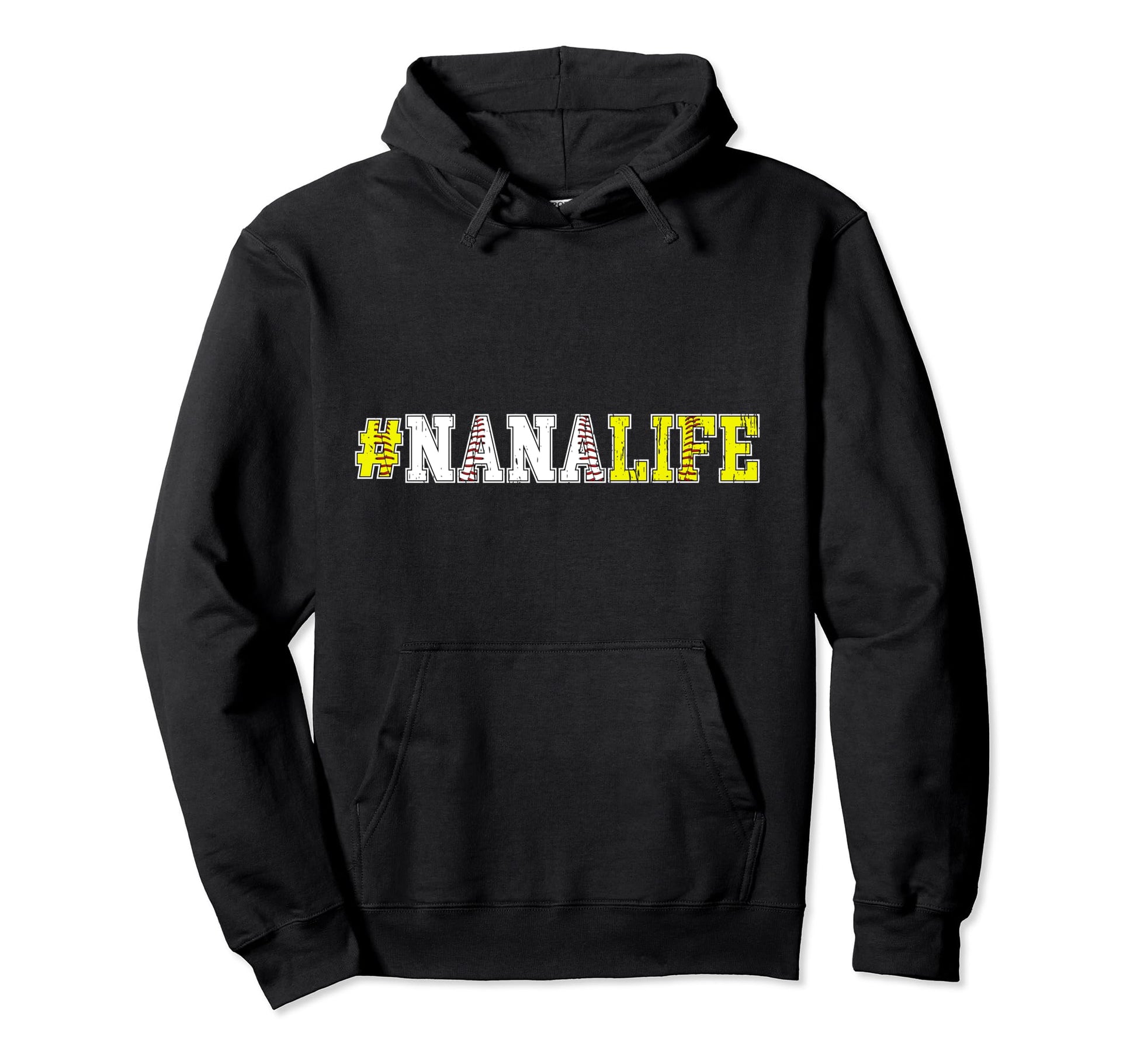 Softball Baseball Nana Life Baseball Hoodie - Trendy Graphic for Adults - T-Shirt, Sweatshirt, Hoodie