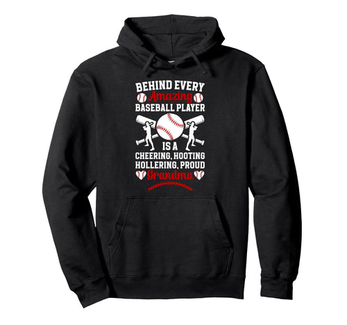 Proud Grandma Baseball Player Grandma Hoodie - Trendy Graphic for Adults - T-Shirt, Sweatshirt, Hoodie