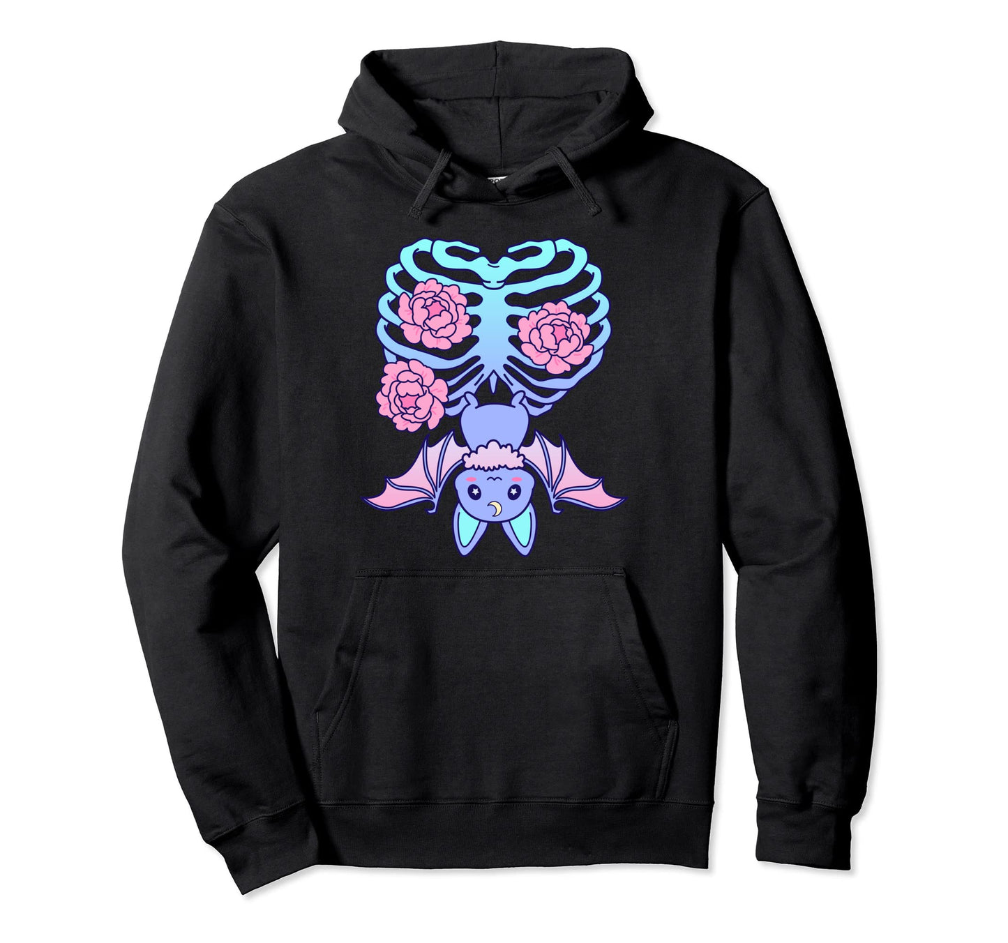 Kawaii Pastel Goth Creepy Bat Vaporwave Hoodie - Graphic Print for Adults - T-Shirt, Sweatshirt, Hoodie