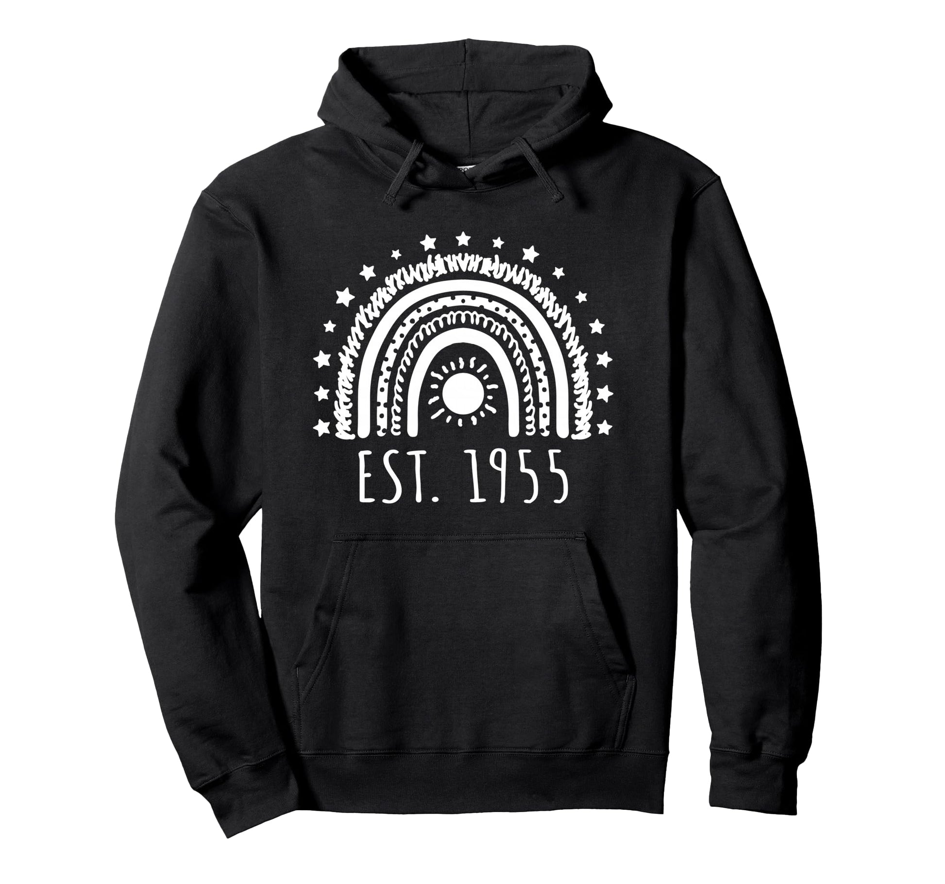 Est 1955 Rainbow Established 1955 Hoodie - Trendy Graphic Men Women - T-Shirt, Sweatshirt, Hoodie