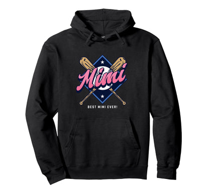 Baseball Mimi Baseball Grandma Nana Hoodie - Fun Novelty Design Men Women - T-Shirt, Sweatshirt, Hoodie