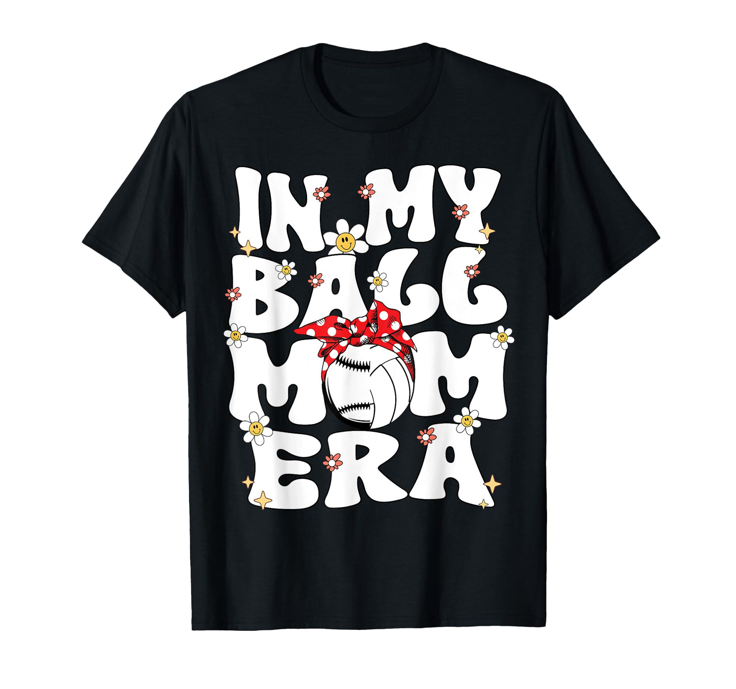 My Ball Mom Era Groovy Baseball T-Shirt - Unique Graphic for Adults - T-Shirt, Sweatshirt, Hoodie