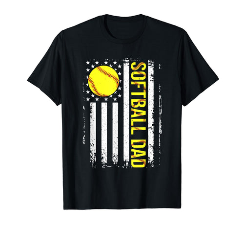 Softball Dad American Flag Ic Game Day T-Shirt - Streetwear Style Unisex - T-Shirt, Sweatshirt, Hoodie