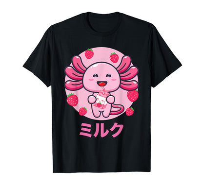 Axolotl Milkshake Vaporwave Aesthetics T-Shirt - Unique Graphic for Adults - T-Shirt, Sweatshirt, Hoodie