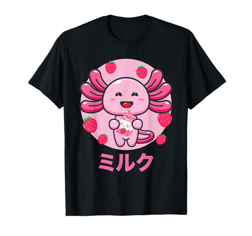 Axolotl Milkshake Vaporwave Aesthetics T-Shirt - Unique Graphic for Adults - T-Shirt, Sweatshirt, Hoodie
