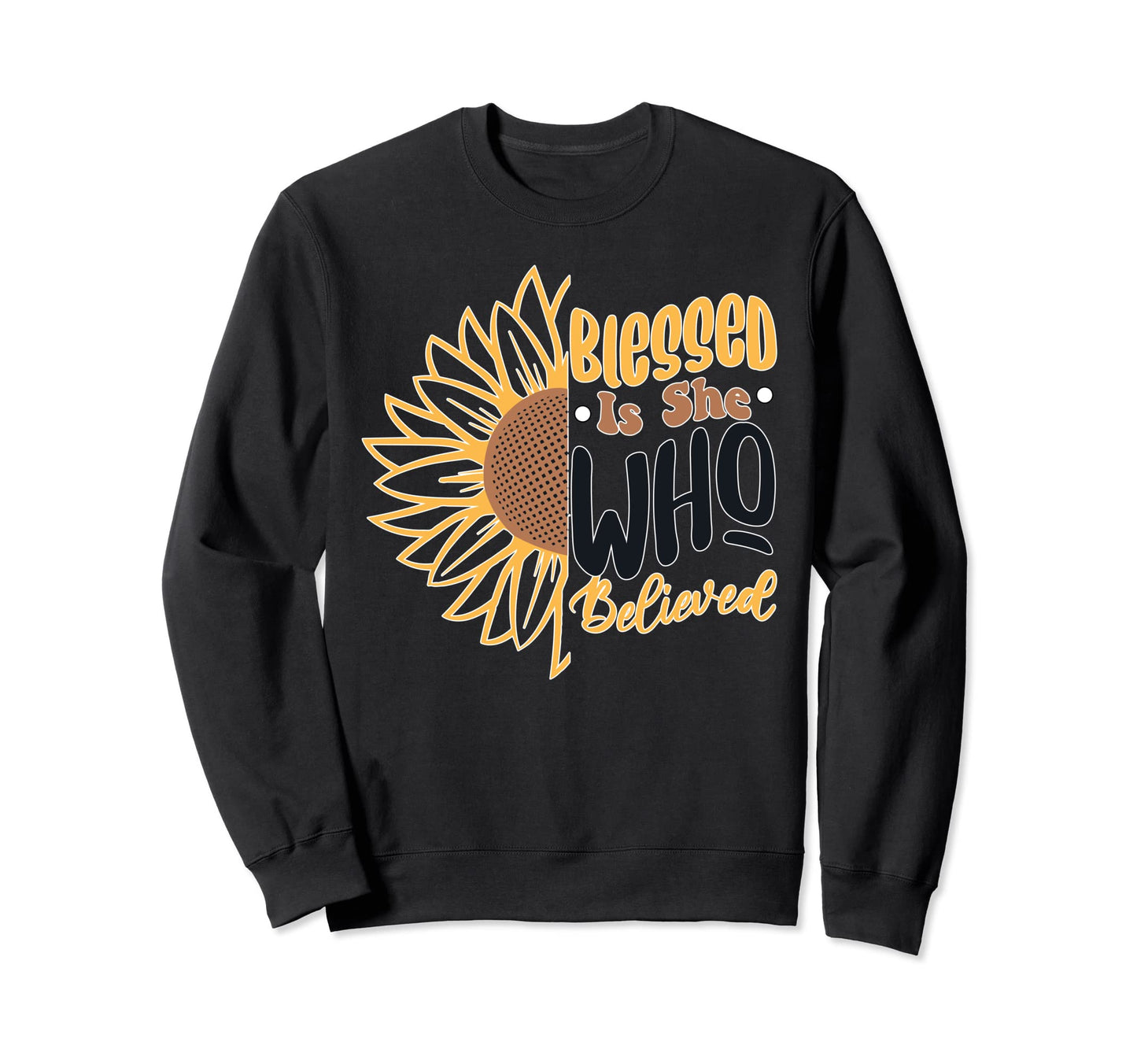 Blessed Is She Who Believed Boho Sweatshirt - Minimalist Print Unisex - T-Shirt, Sweatshirt, Hoodie