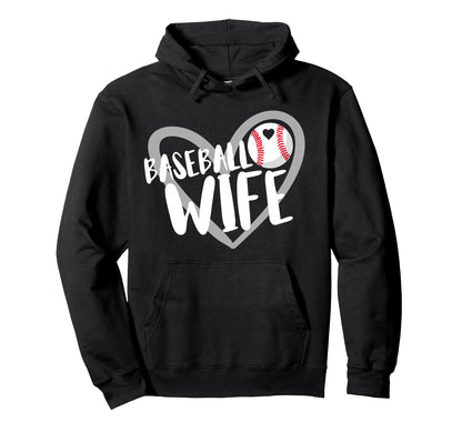 Baseball Wife Hoodie - Graphic Print Men Women - T-Shirt, Sweatshirt, Hoodie