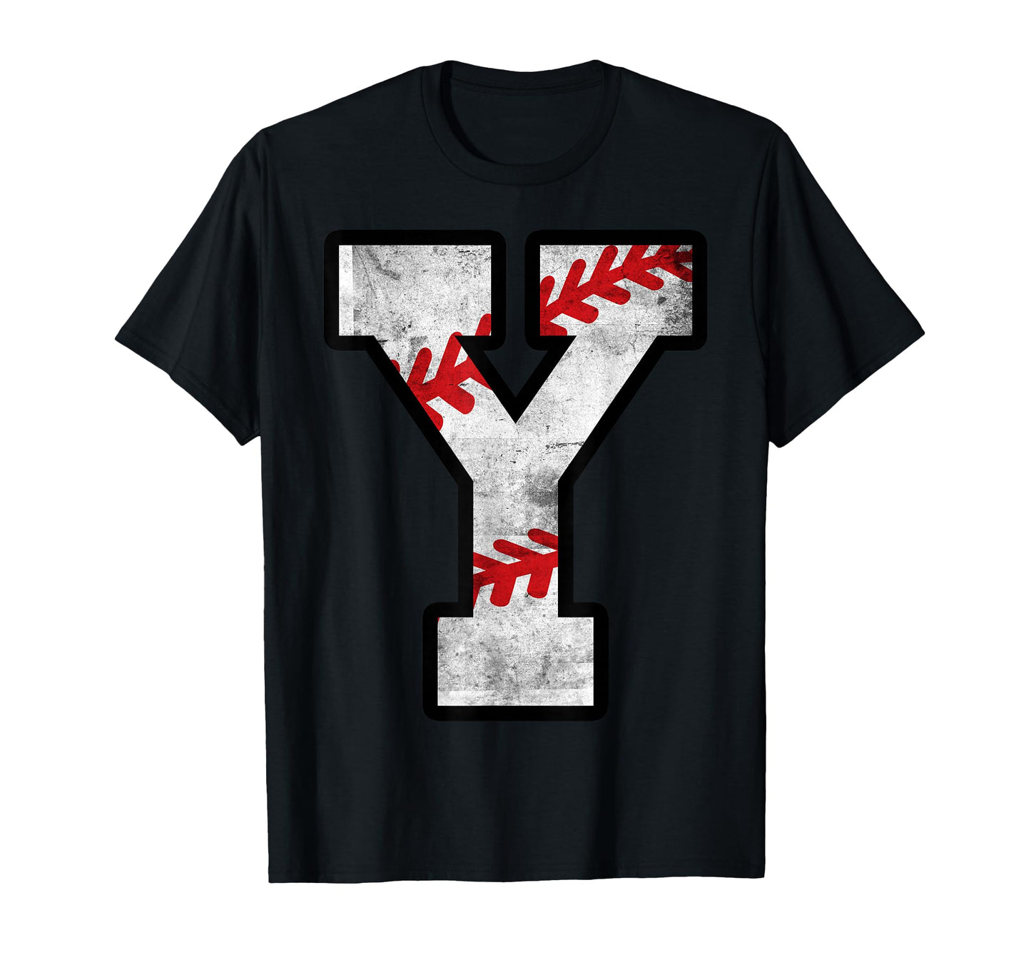 Distressed Baseball Letter Y T-Shirt - Custom Art Print Unisex - T-Shirt, Sweatshirt, Hoodie