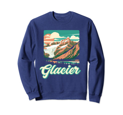 Glacier National Park Montana Sweatshirt - Minimalist Print Unisex - T-Shirt, Sweatshirt, Hoodie