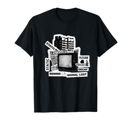 90S Glitch Tv Analog Tech Static Noise T-Shirt - Graphic Print Unisex - T-Shirt, Sweatshirt, Hoodie
