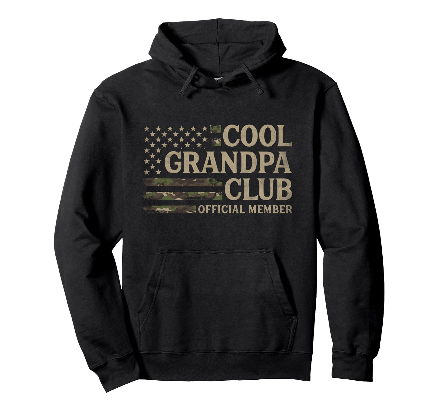 Grandpa Club Camo Usa Flag Fathers Day Hoodie - Novelty Apparel for Adults - T-Shirt, Sweatshirt, Hoodie