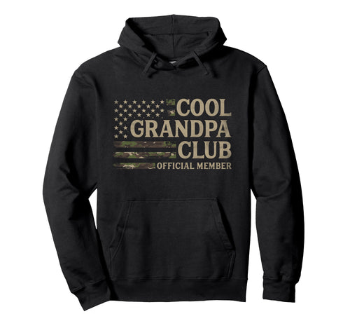 Grandpa Club Camo Usa Flag Fathers Day Hoodie - Novelty Apparel for Adults - T-Shirt, Sweatshirt, Hoodie