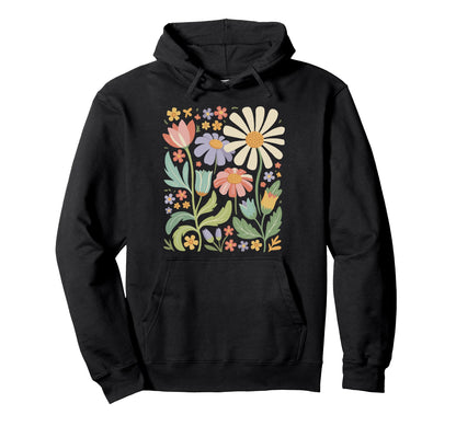 Wildflowers Flowers Pattern Summer Spring Hoodie - Trendy Graphic Unisex - T-Shirt, Sweatshirt, Hoodie