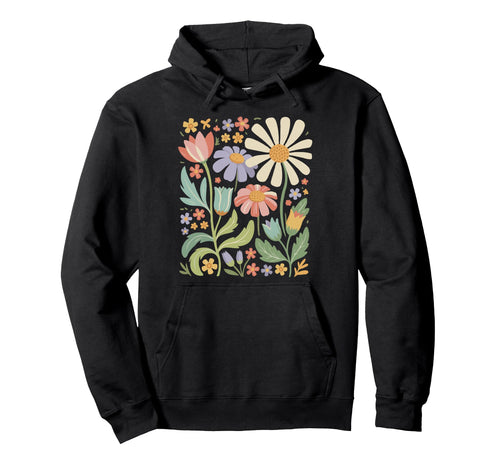 Wildflowers Flowers Pattern Summer Spring Hoodie - Trendy Graphic Unisex - T-Shirt, Sweatshirt, Hoodie