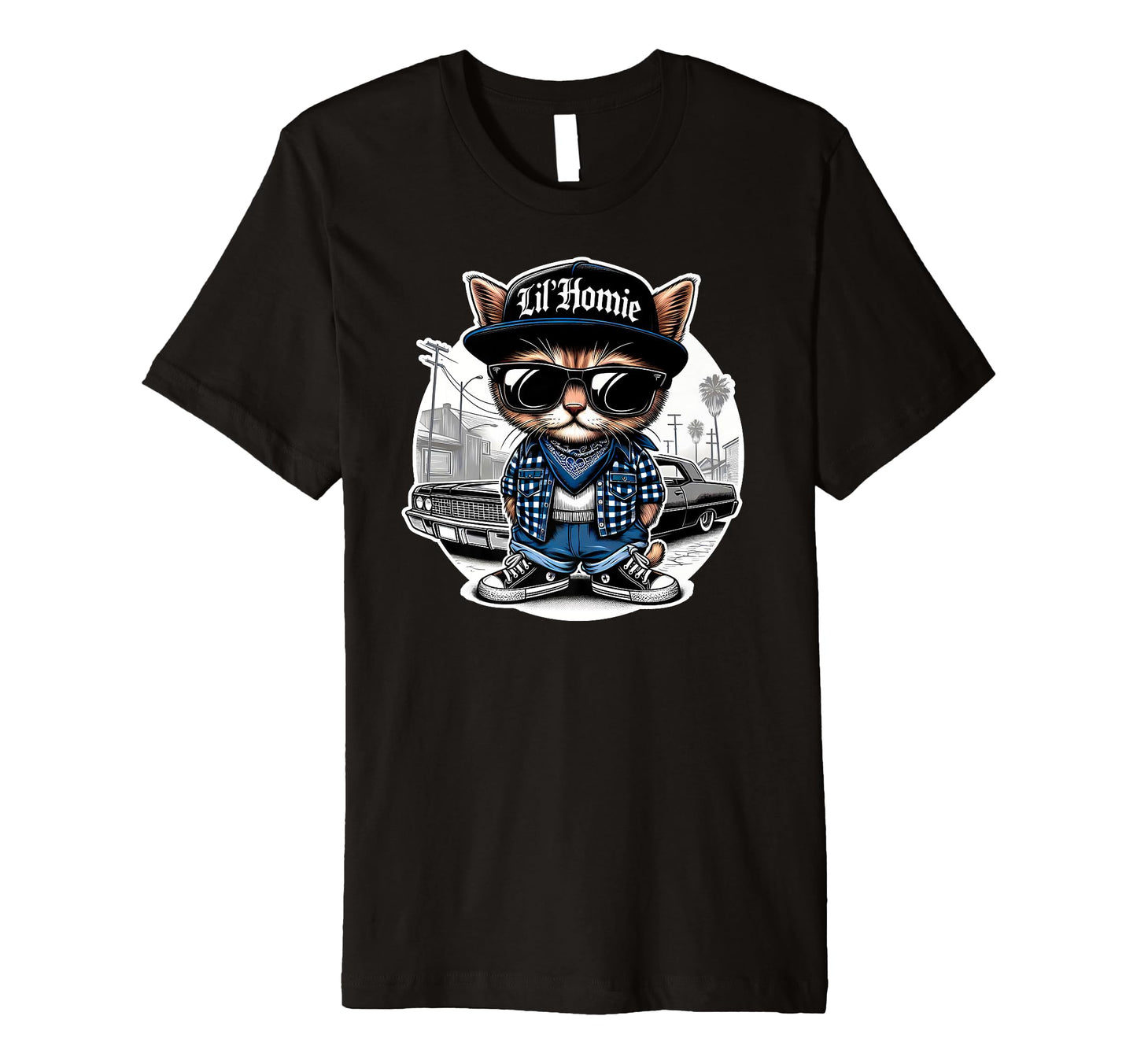 Lil Homie Lowrider Chicano Art West T-Shirt - Fun Novelty Design Men Women - T-Shirt, Sweatshirt, Hoodie