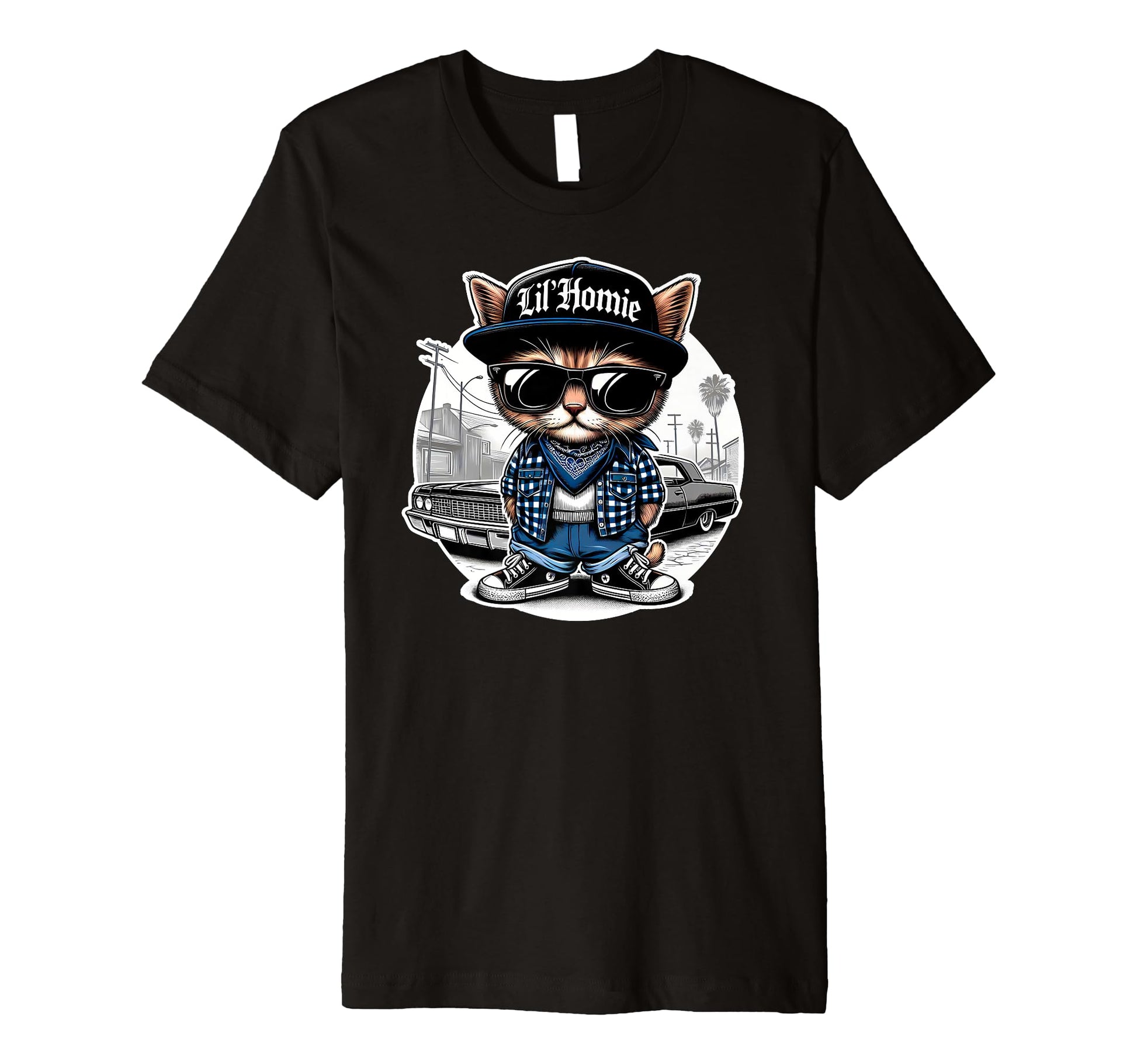 Lil Homie Lowrider Chicano Art West T-Shirt - Fun Novelty Design Men Women - T-Shirt, Sweatshirt, Hoodie