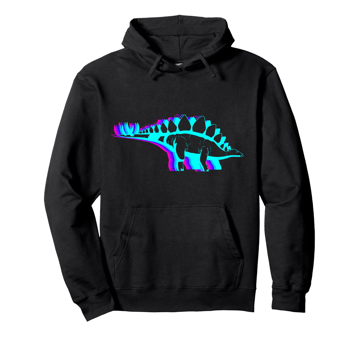 Stegosaurus Dinosaur Vaporwave Hoodie - Streetwear Style for Adults - T-Shirt, Sweatshirt, Hoodie