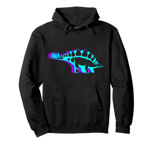 Stegosaurus Dinosaur Vaporwave Hoodie - Streetwear Style for Adults - T-Shirt, Sweatshirt, Hoodie