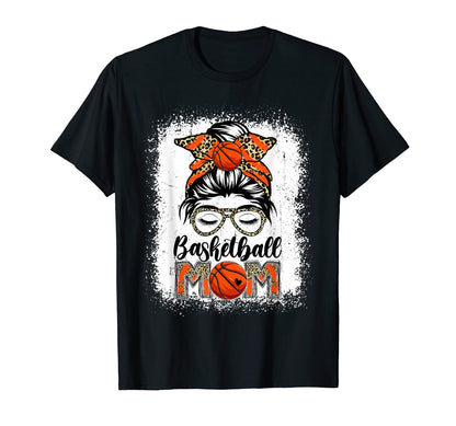 Basketball Mom Game Day Messy Bun T-Shirt - Minimalist Print Men Women - T-Shirt, Sweatshirt, Hoodie