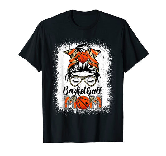 Basketball Mom Game Day Messy Bun T-Shirt - Minimalist Print Men Women - T-Shirt, Sweatshirt, Hoodie