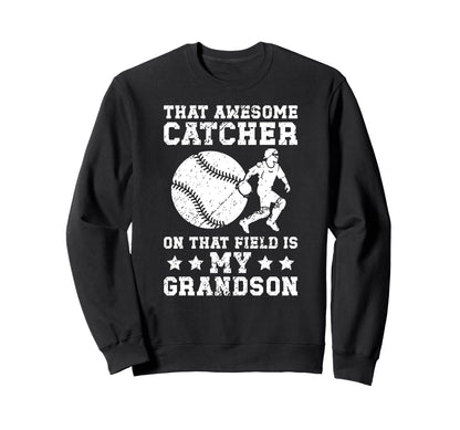 Baseball Catcher Grandma Proud Sweatshirt - Minimalist Print Unisex - T-Shirt, Sweatshirt, Hoodie