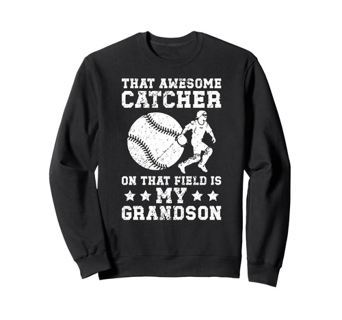 Baseball Catcher Grandma Proud Sweatshirt - Minimalist Print Unisex - T-Shirt, Sweatshirt, Hoodie