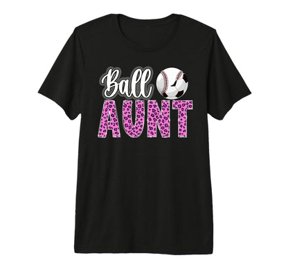 Ball Aunt Leopard Soccer Baseball Aunt Tri T-Shirt - Unique Graphic Unisex - T-Shirt, Sweatshirt, Hoodie