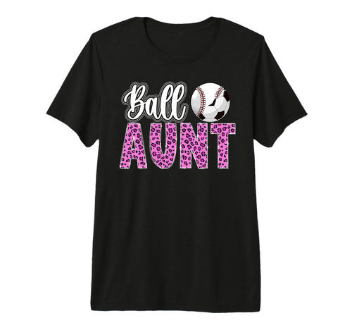 Ball Aunt Leopard Soccer Baseball Aunt Tri T-Shirt - Unique Graphic Unisex - T-Shirt, Sweatshirt, Hoodie
