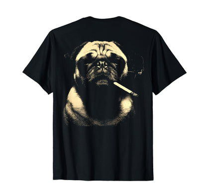 Pug Smoking Cigarette Grunge Meme 90S T-Shirt - Fun Novelty Design Unisex - T-Shirt, Sweatshirt, Hoodie