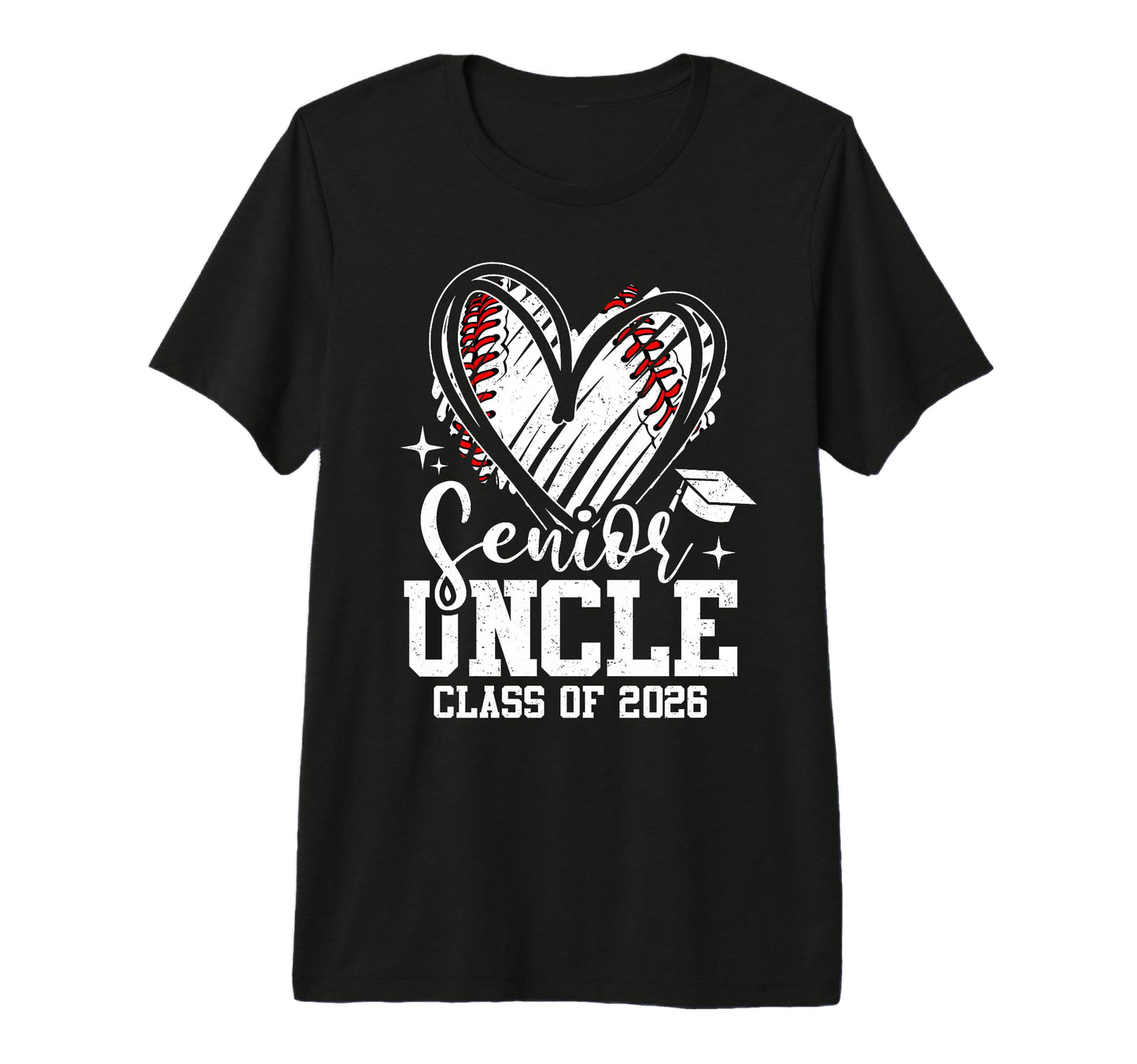Senior Uncle Class 2026 Baseball Graduation T-Shirt - Graphic Print Unisex - T-Shirt, Sweatshirt, Hoodie