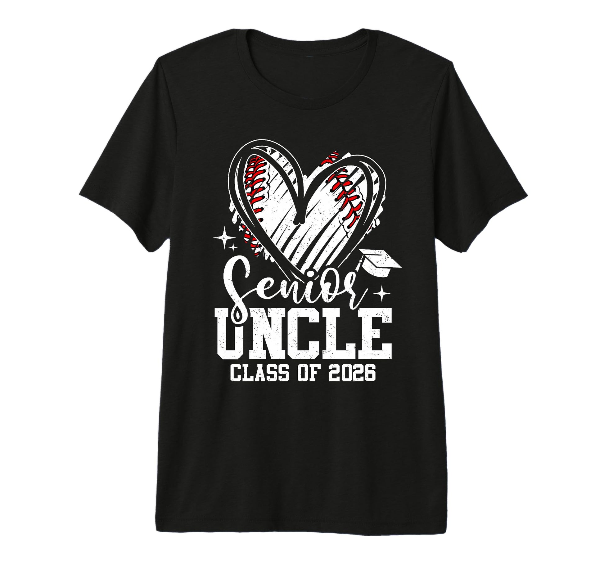 Senior Uncle Class 2026 Baseball Graduation T-Shirt - Graphic Print Unisex - T-Shirt, Sweatshirt, Hoodie