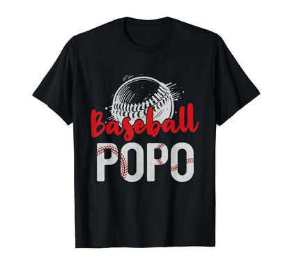 Baseball Popo Fathers Day Dad Grandpa T-Shirt - Minimalist Print Unisex - T-Shirt, Sweatshirt, Hoodie